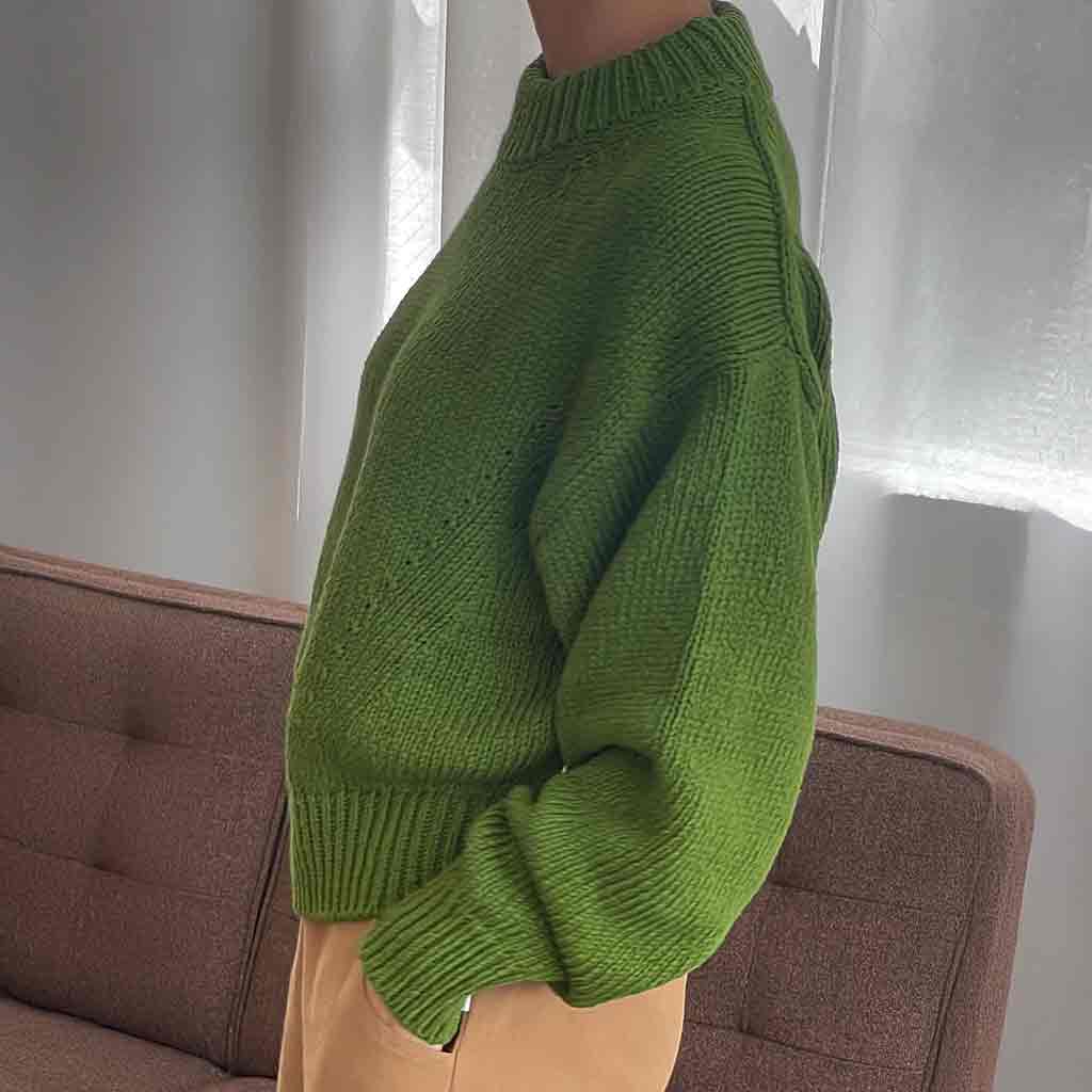 LBS Zoe Cotton Sweater - Avocado - re - souL