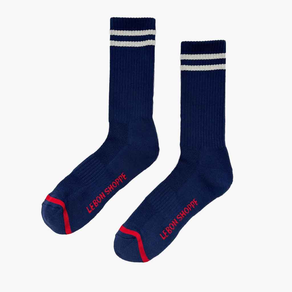 Le Bon Shoppe Extended Boyfriend Socks - Navy - re - souL