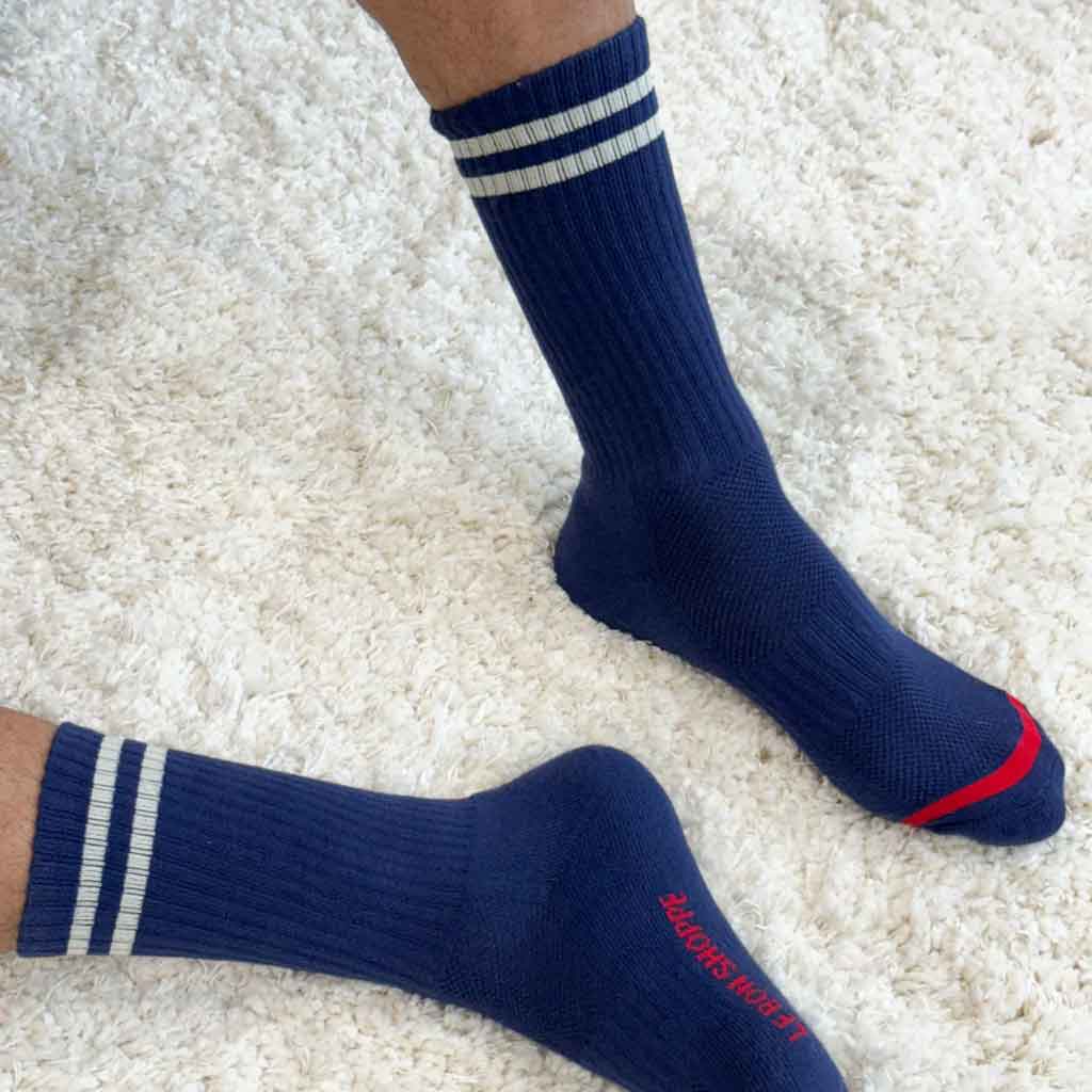 Le Bon Shoppe Extended Boyfriend Socks - Navy - re - souL