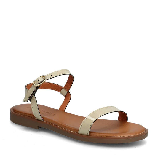 Leonora Backstrap Sandal - Beige Patent - re - souL