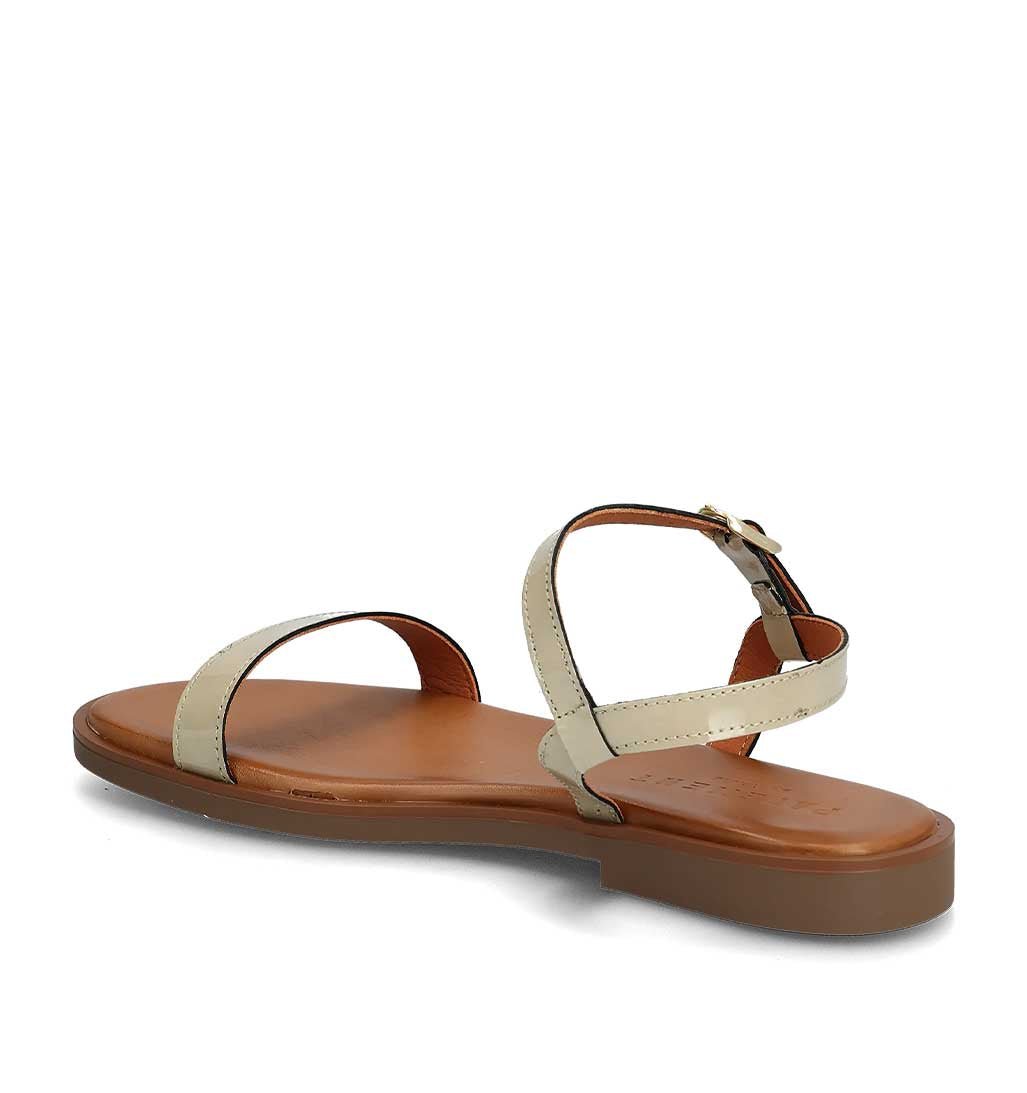 Leonora Backstrap Sandal - Beige Patent - re - souL