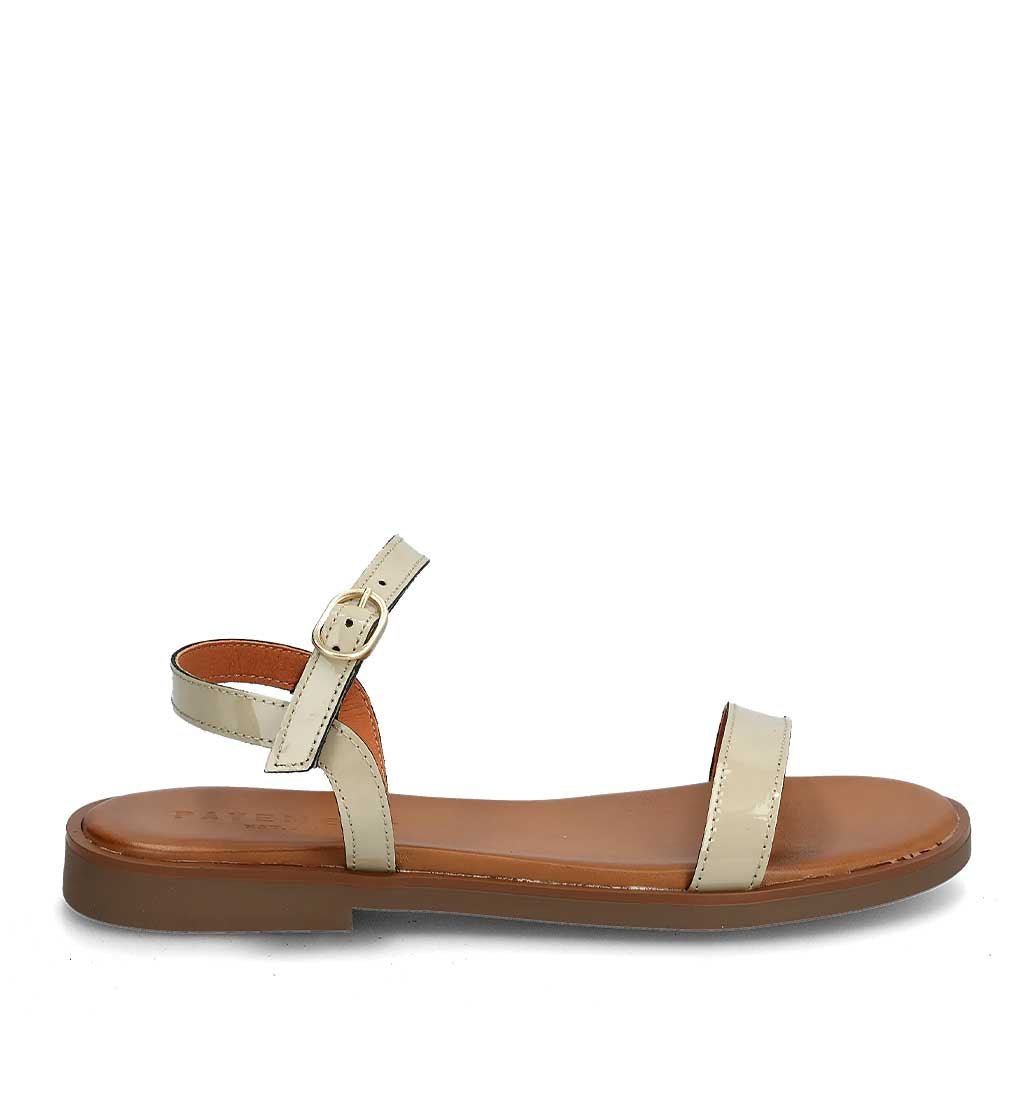 Leonora Backstrap Sandal - Beige Patent - re - souL
