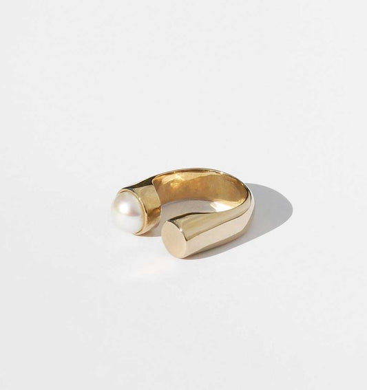 Libra White Pearl Ring - Brass - re - souL