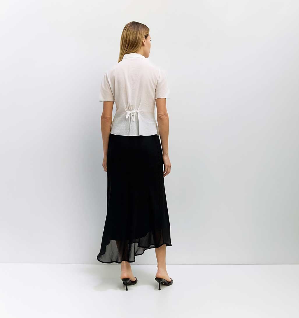 Lizzy Sheer Midi Skirt - Black - re - souL