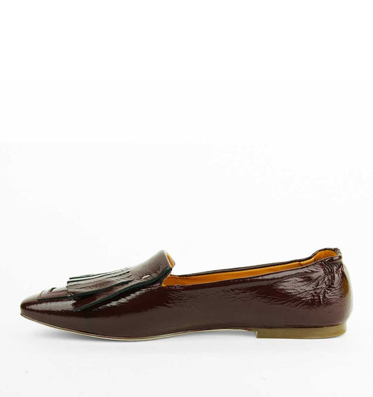 Lorna Kiltie Flat - Bordeaux Patent - re-souL