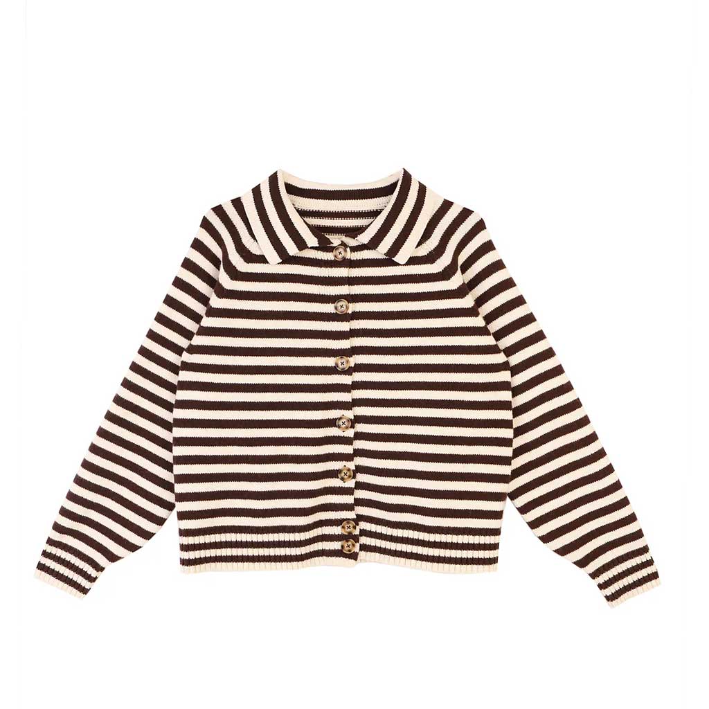 Lytton Cardigan - Espresso Stripe - re - souL