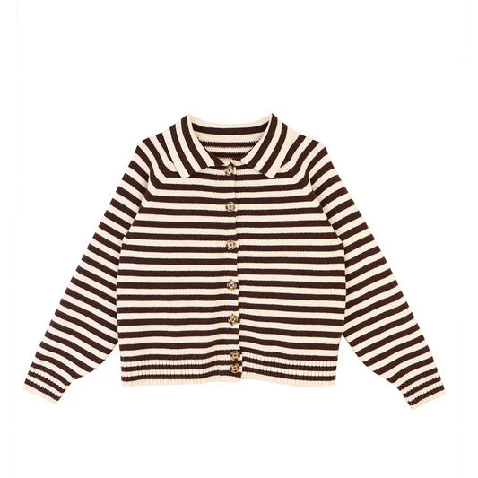 Lytton Cardigan - Espresso Stripe - re - souL