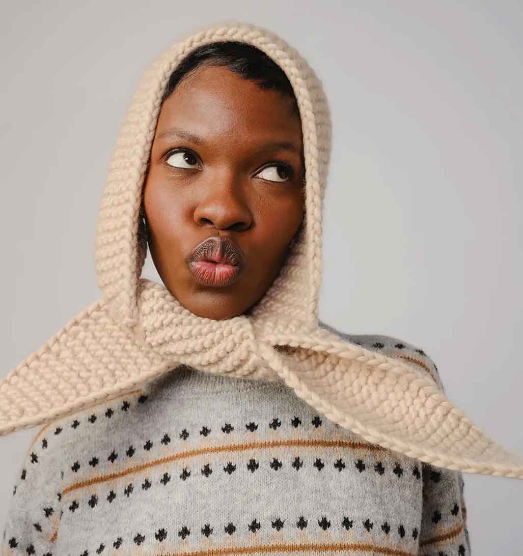 Marina Hand Knit Scarflette - Jasper - re - souL