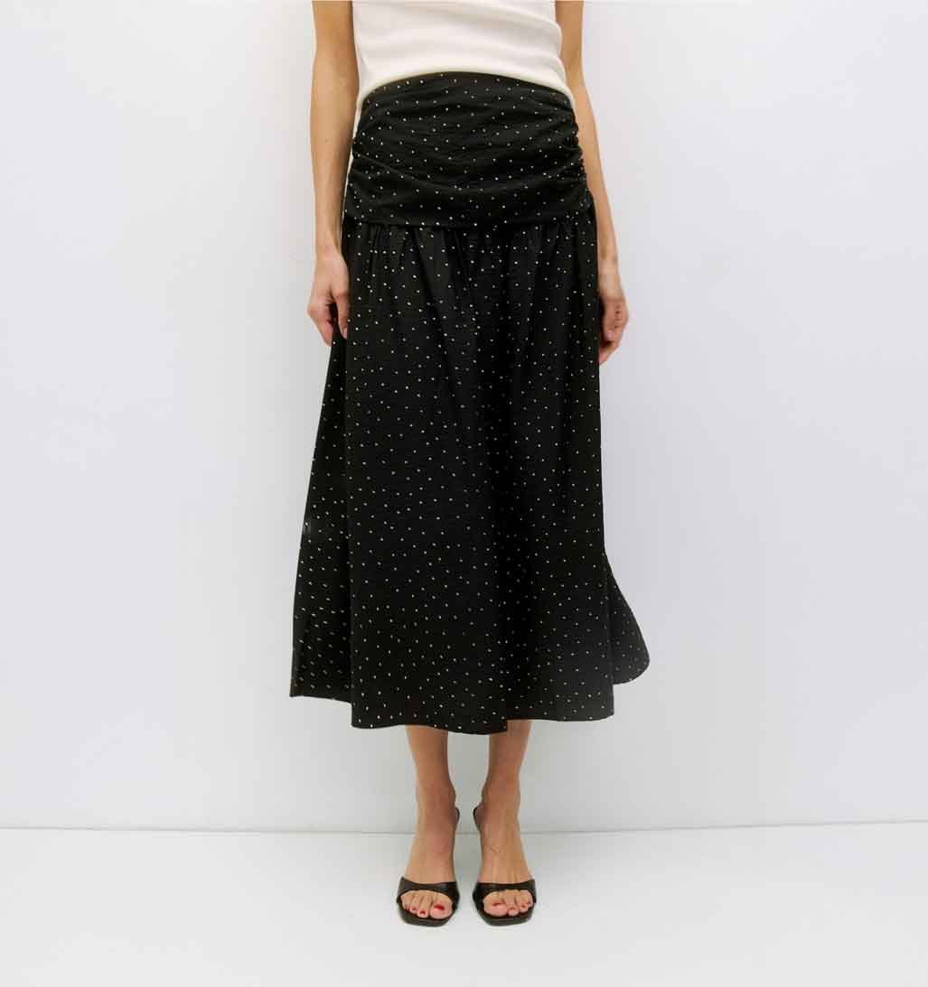 Melinda Polka Dot Skirt - Black - re - souL