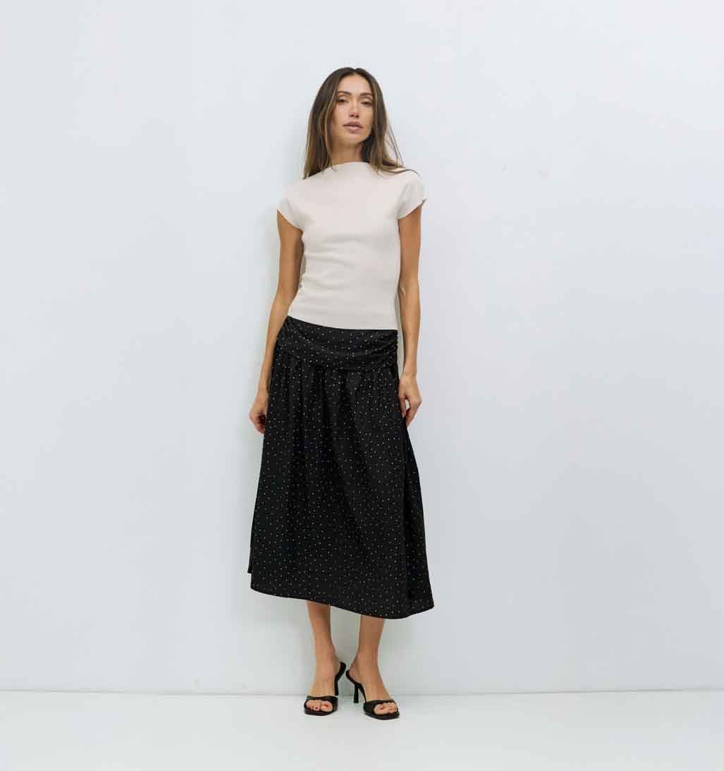 Melinda Polka Dot Skirt - Black - re - souL