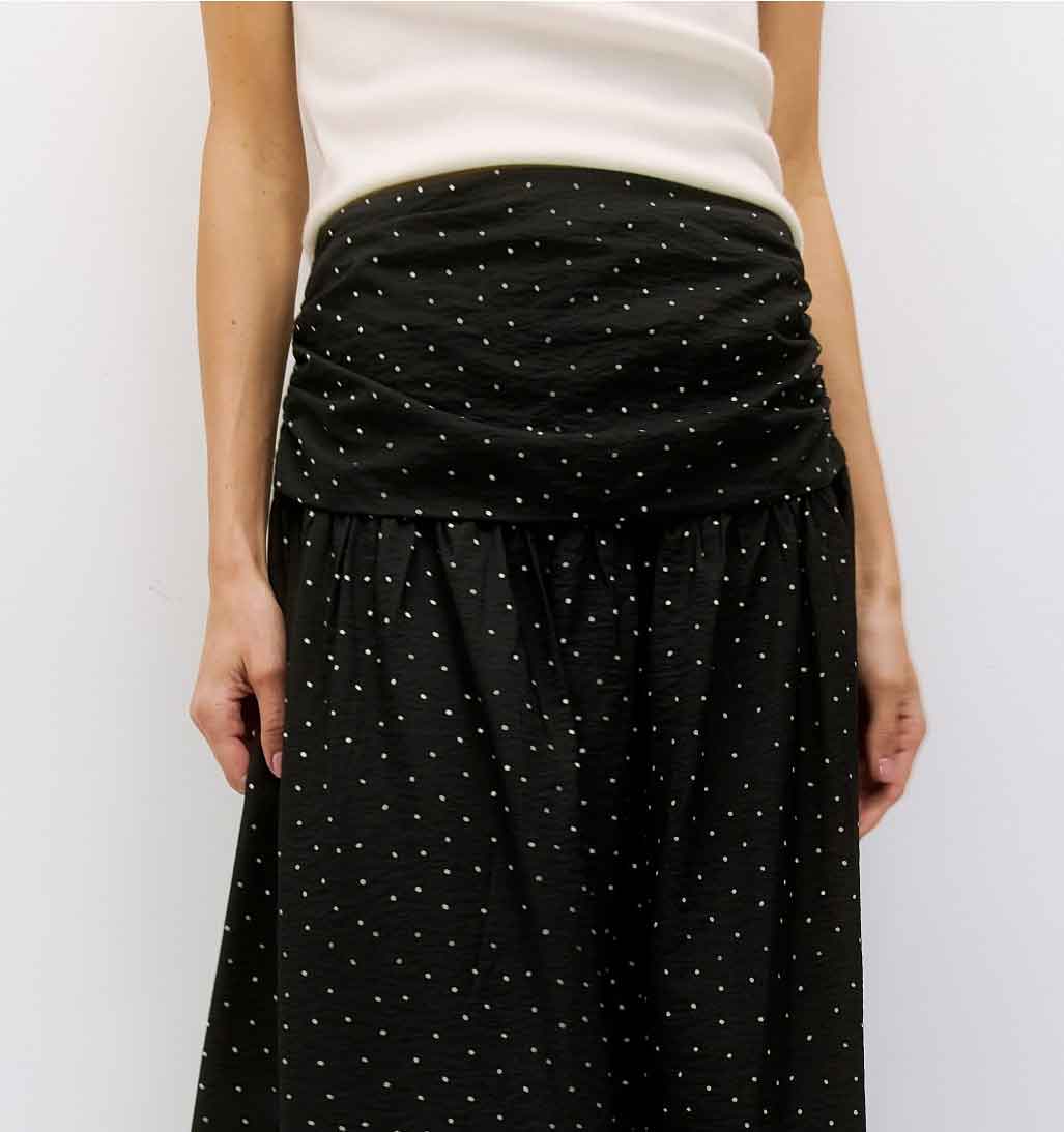 Melinda Polka Dot Skirt - Black - re - souL