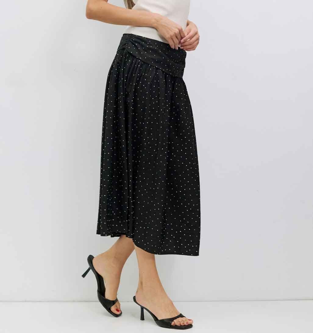 Melinda Polka Dot Skirt - Black - re - souL
