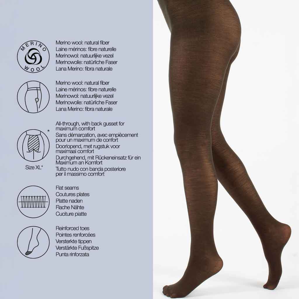 Merino Wool Tights Chocolate - re - souL