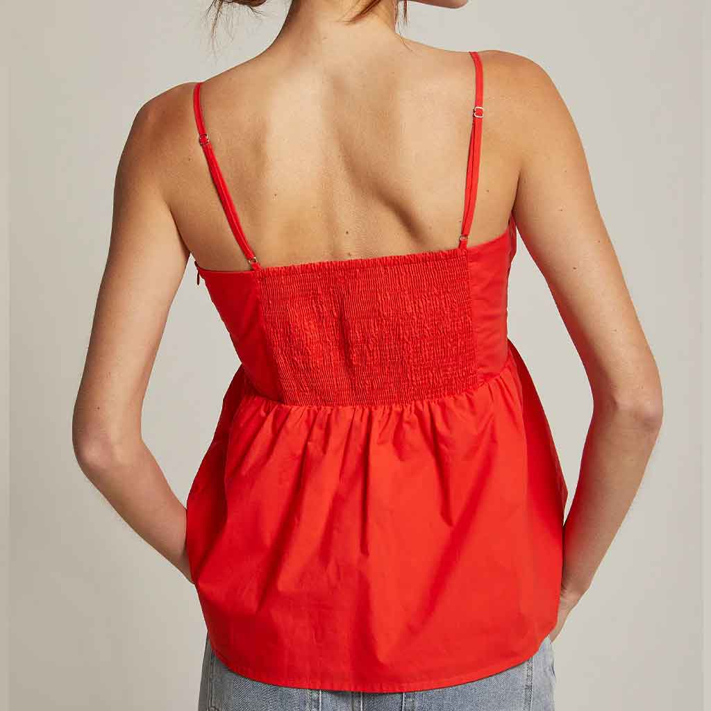 Mindy Pleated Camisole Top - Poppy - re - souL
