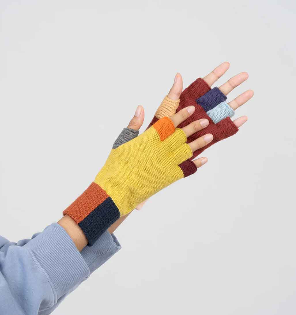 Mismatch Fingerless Gloves - Desert - re - souL