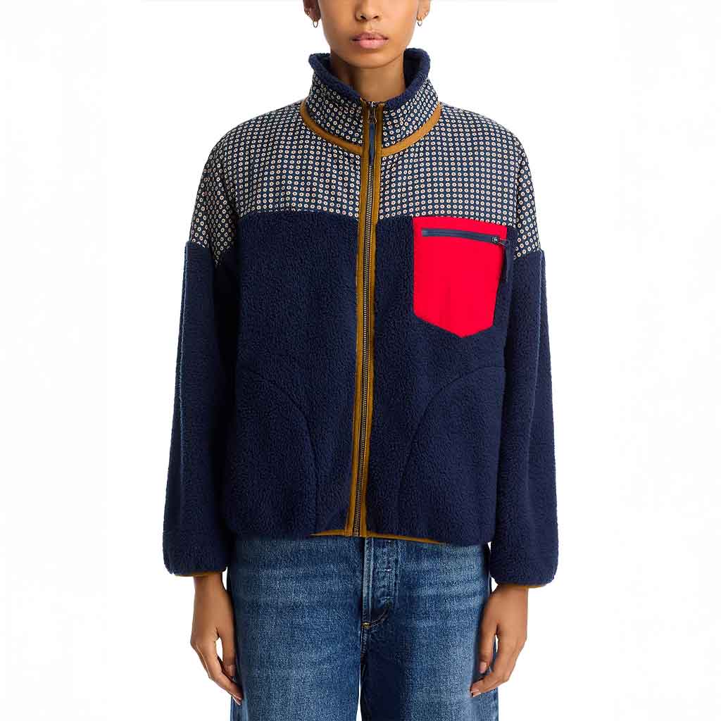 Mix Plush Terrain Zip - Up - Daisy & Navy - re - souL