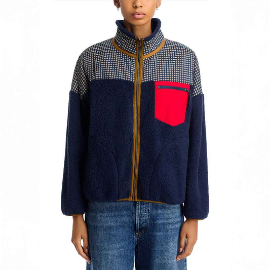 Mix Plush Terrain Zip - Up - Daisy & Navy - re - souL