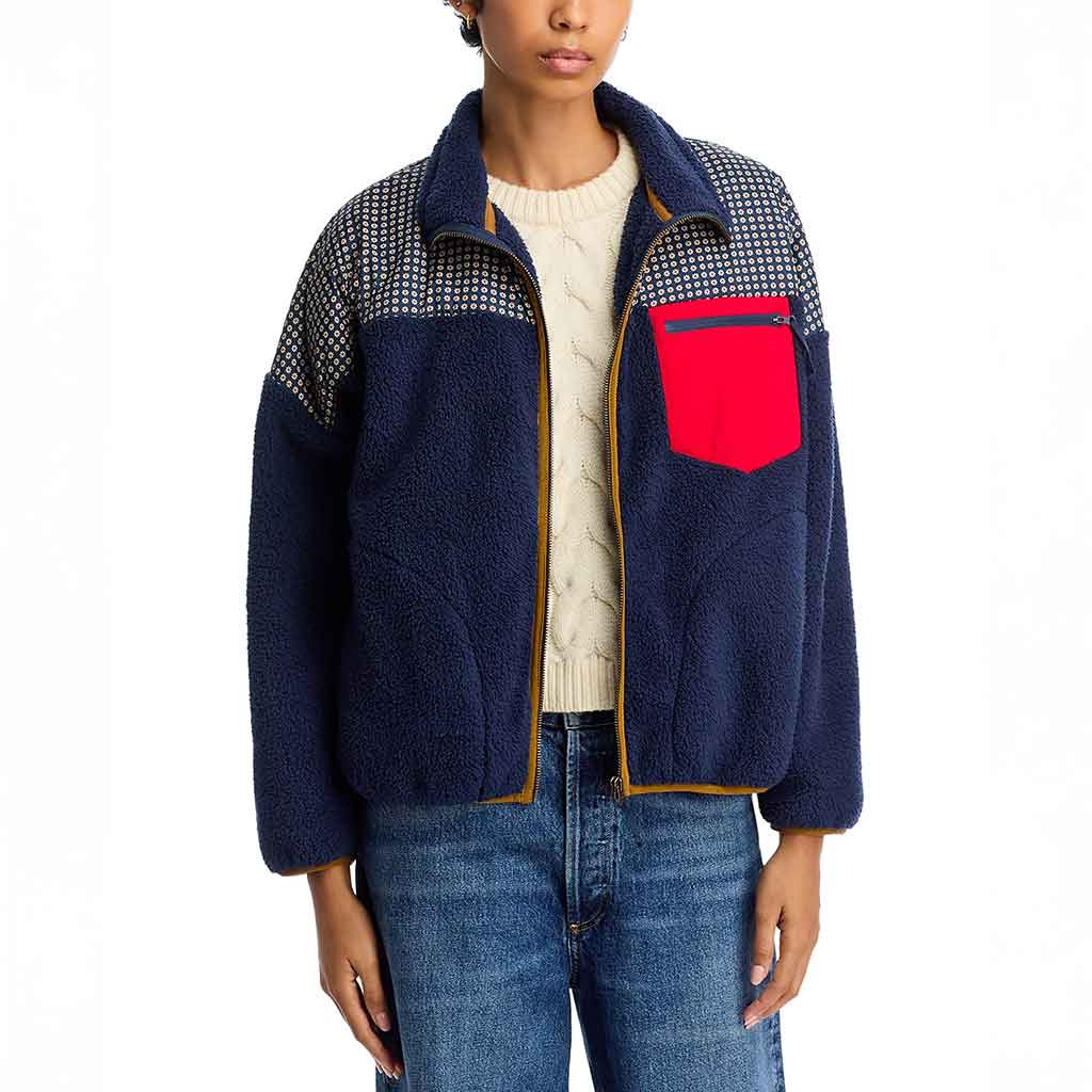 Mix Plush Terrain Zip - Up - Daisy & Navy - re - souL