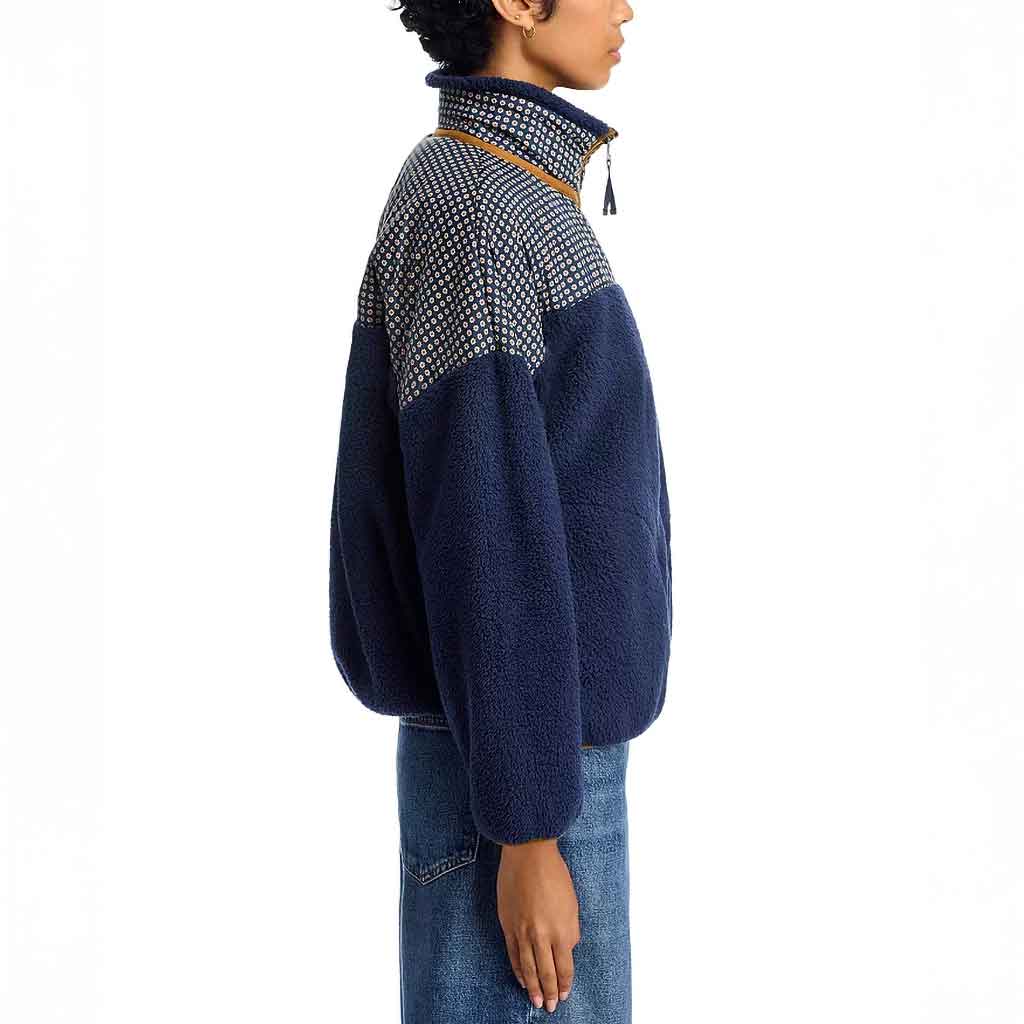 Mix Plush Terrain Zip - Up - Daisy & Navy - re - souL