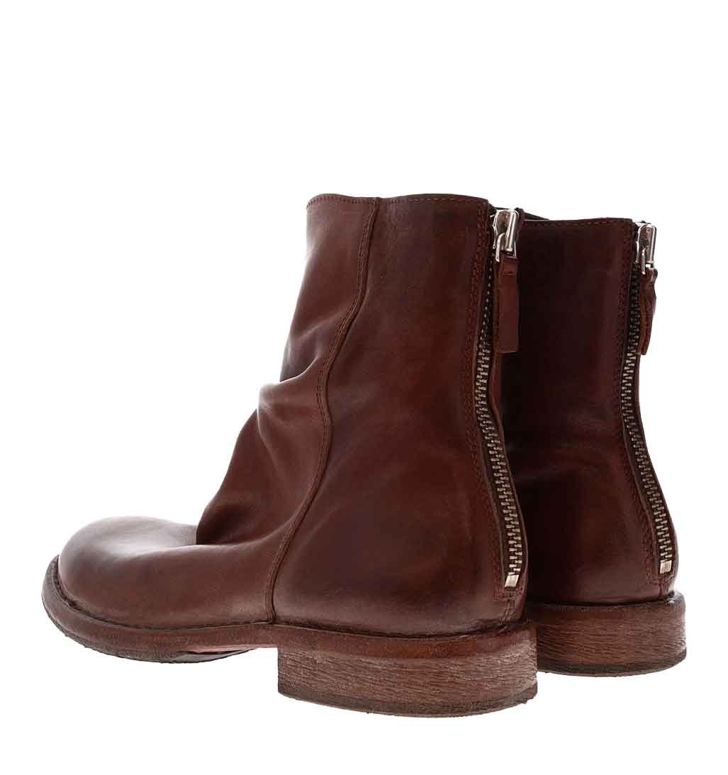 MOMA Back - zip Ankle Boot - Brown - re - souL