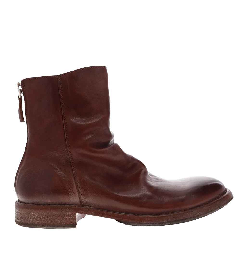 MOMA Back - zip Ankle Boot - Brown - re - souL