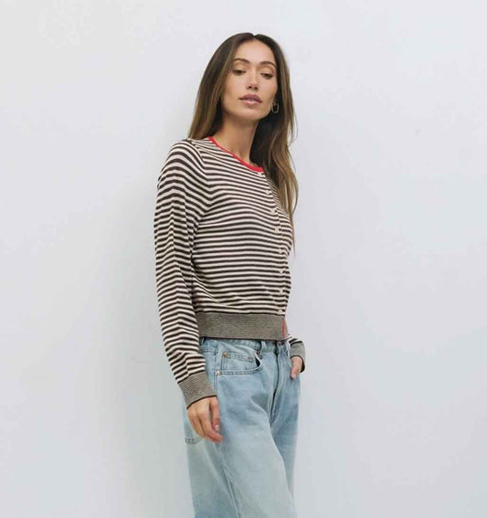 Montana Stripe Cardigan - Brown - re - souL