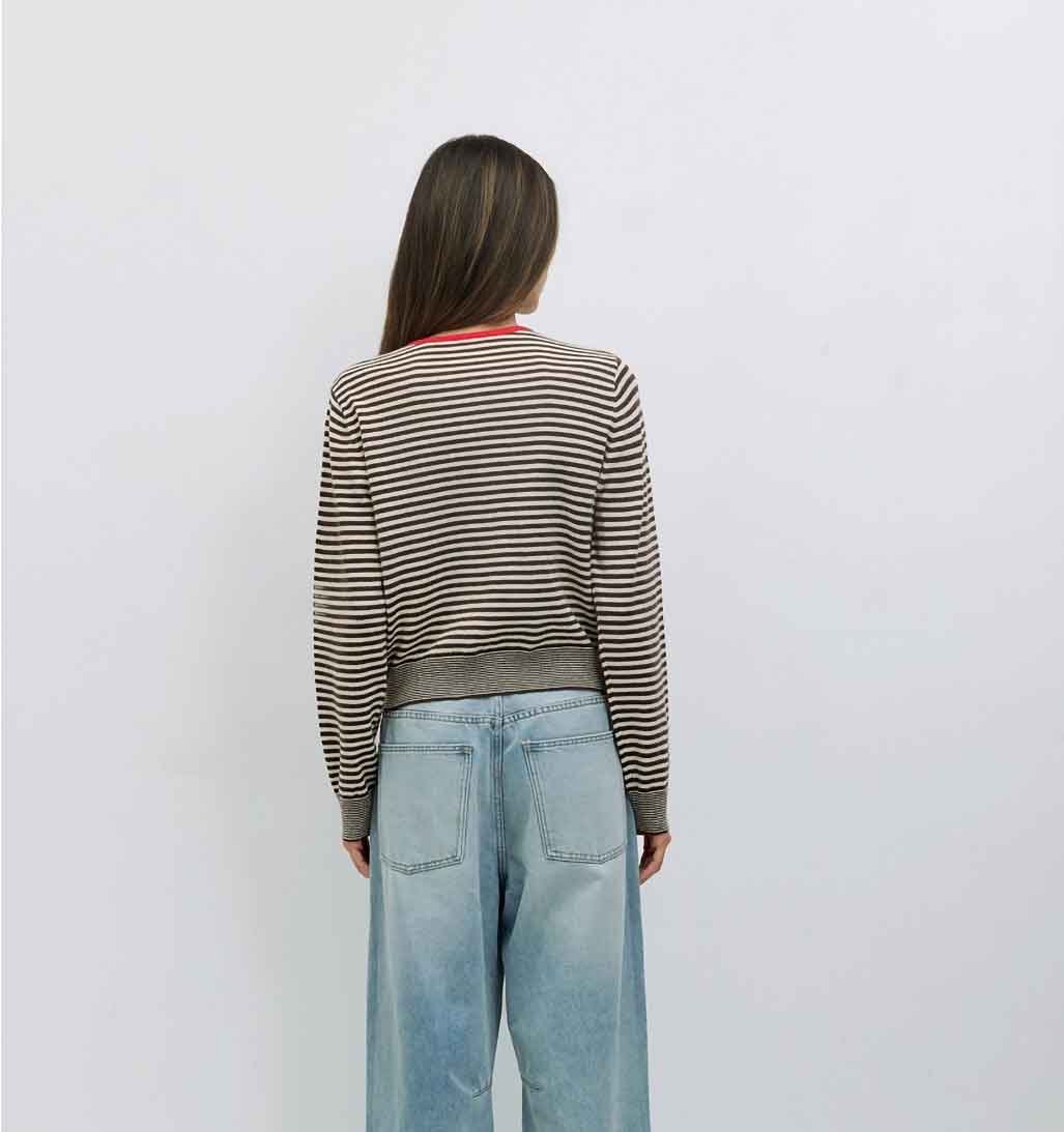 Montana Stripe Cardigan - Brown - re - souL