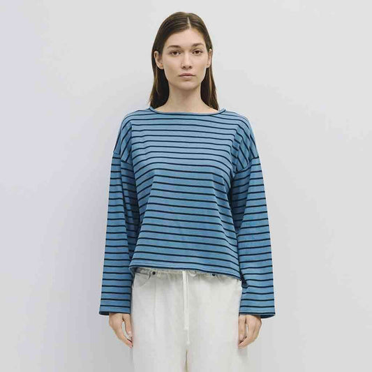 Moore Oversized Striped Long Sleeve - Blue/Navy - re - souL