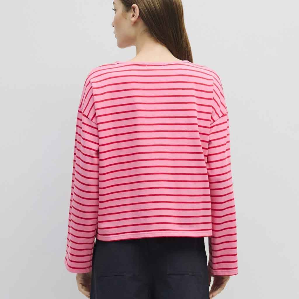 Moore Oversized Striped Long Sleeve - Pink/Red - re - souL