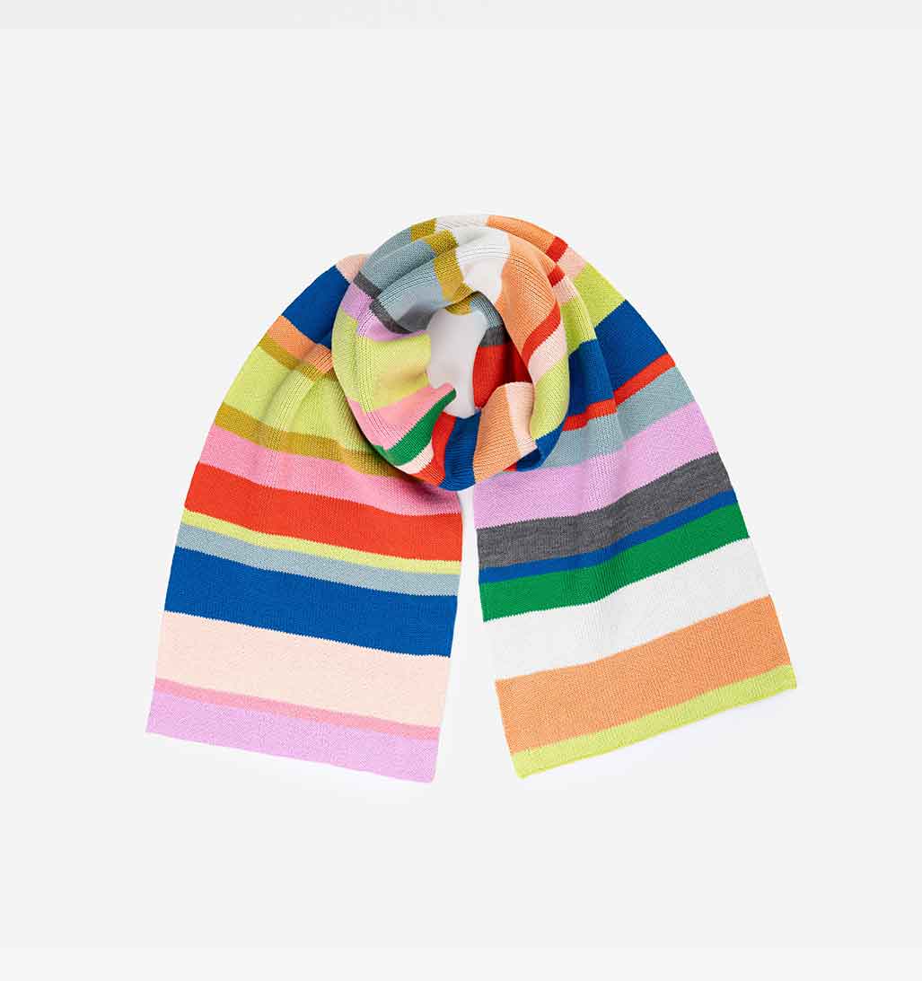 Multi Stripe Big Scarf - Rainbow - re - souL