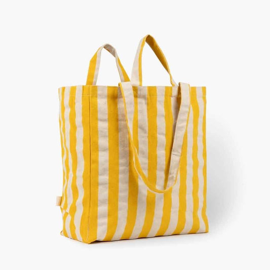 Omom Canvas Striped Tote Bag - Yellow - re - souL