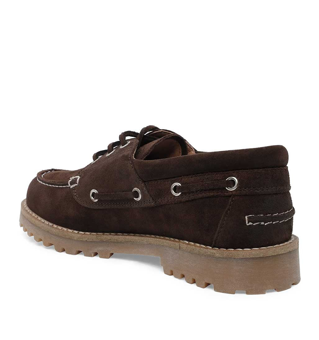Alvina Boat Shoe - Brown Oil Suede