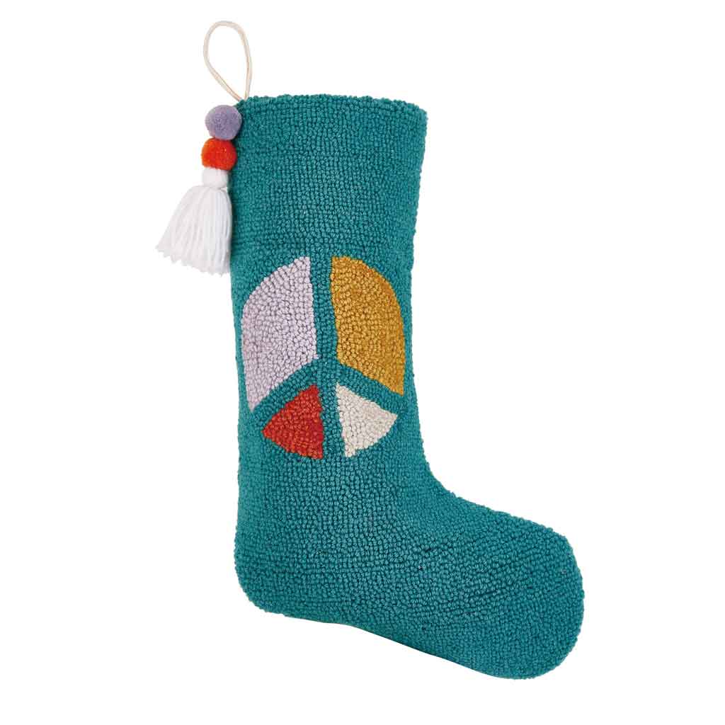 Peace Sign Stocking with Tassel - re - souL