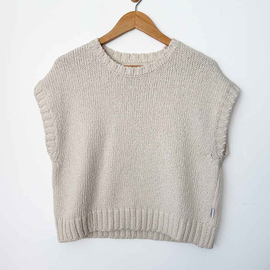 Pierre Cotton Sweater Top - Natural - re-souL