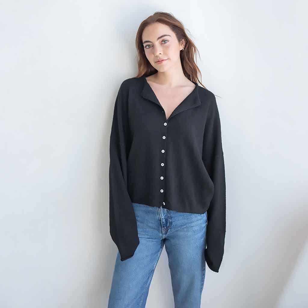 Piper Cardigan - Black - re - souL