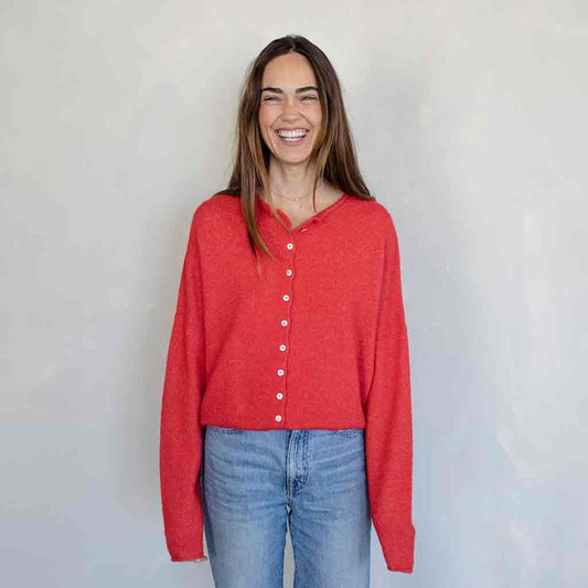 Piper Cardigan - Red - re-souL
