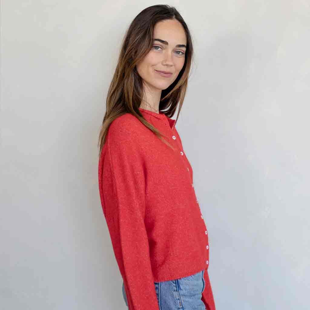 Piper Cardigan - Red - re-souL