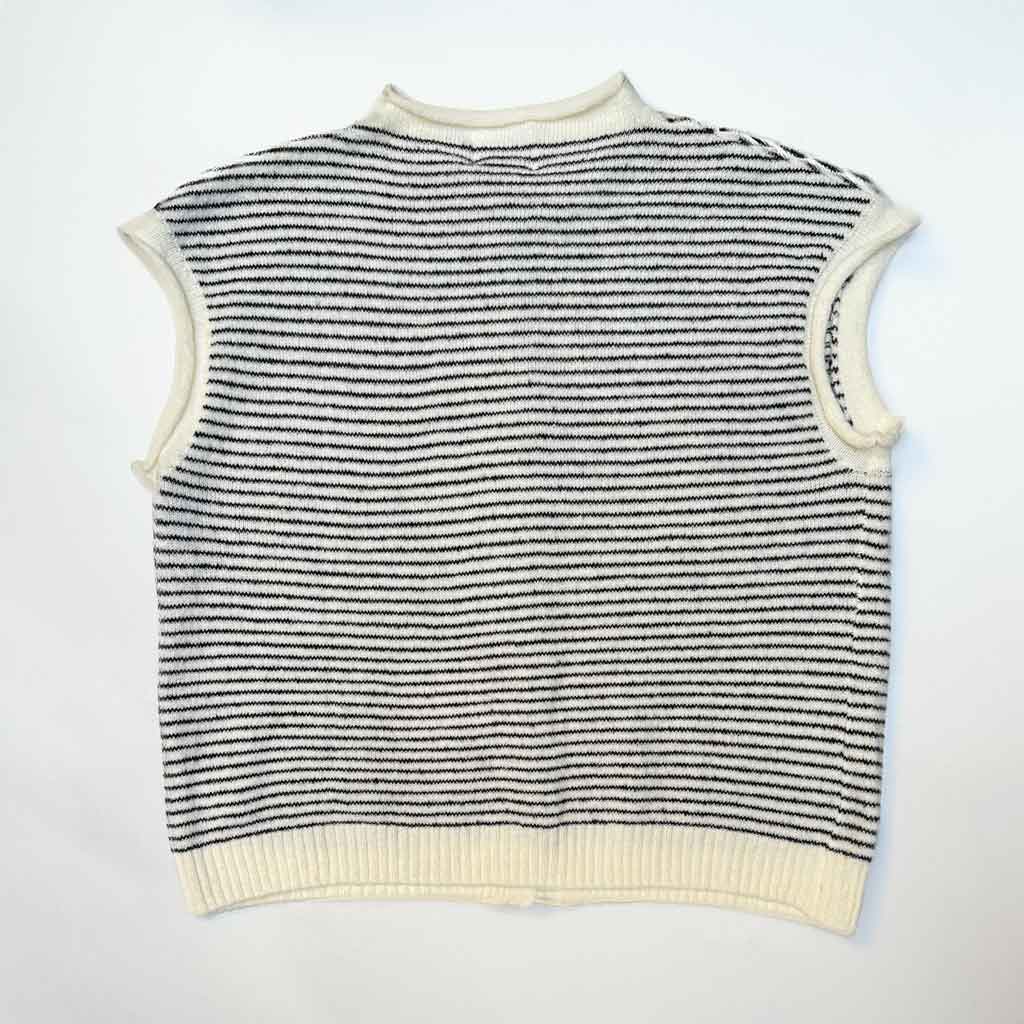 Piper Striped Sweater Vest - Black/White - re - souL