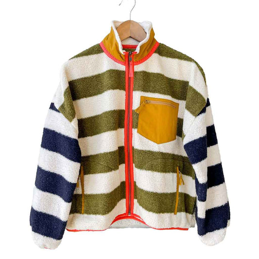 Plush Zip Up Coat - Heritage Stripe - re - souL