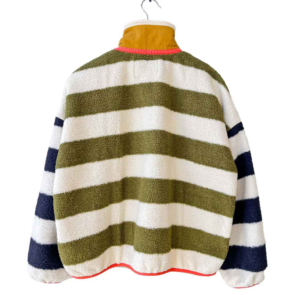 Plush Zip Up Coat - Heritage Stripe - re - souL