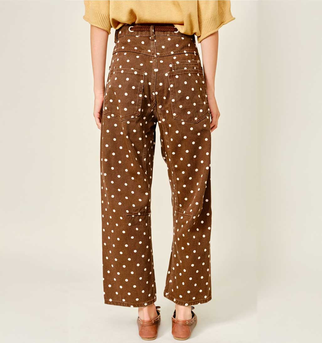 Polka Dot Barrel Pants _ Brown - re-souL