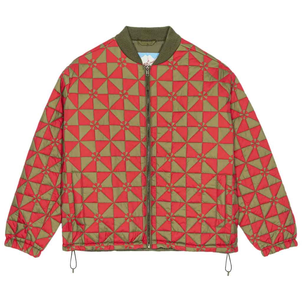 Quilted Puffer Jacket - Vintage Army - re - souL