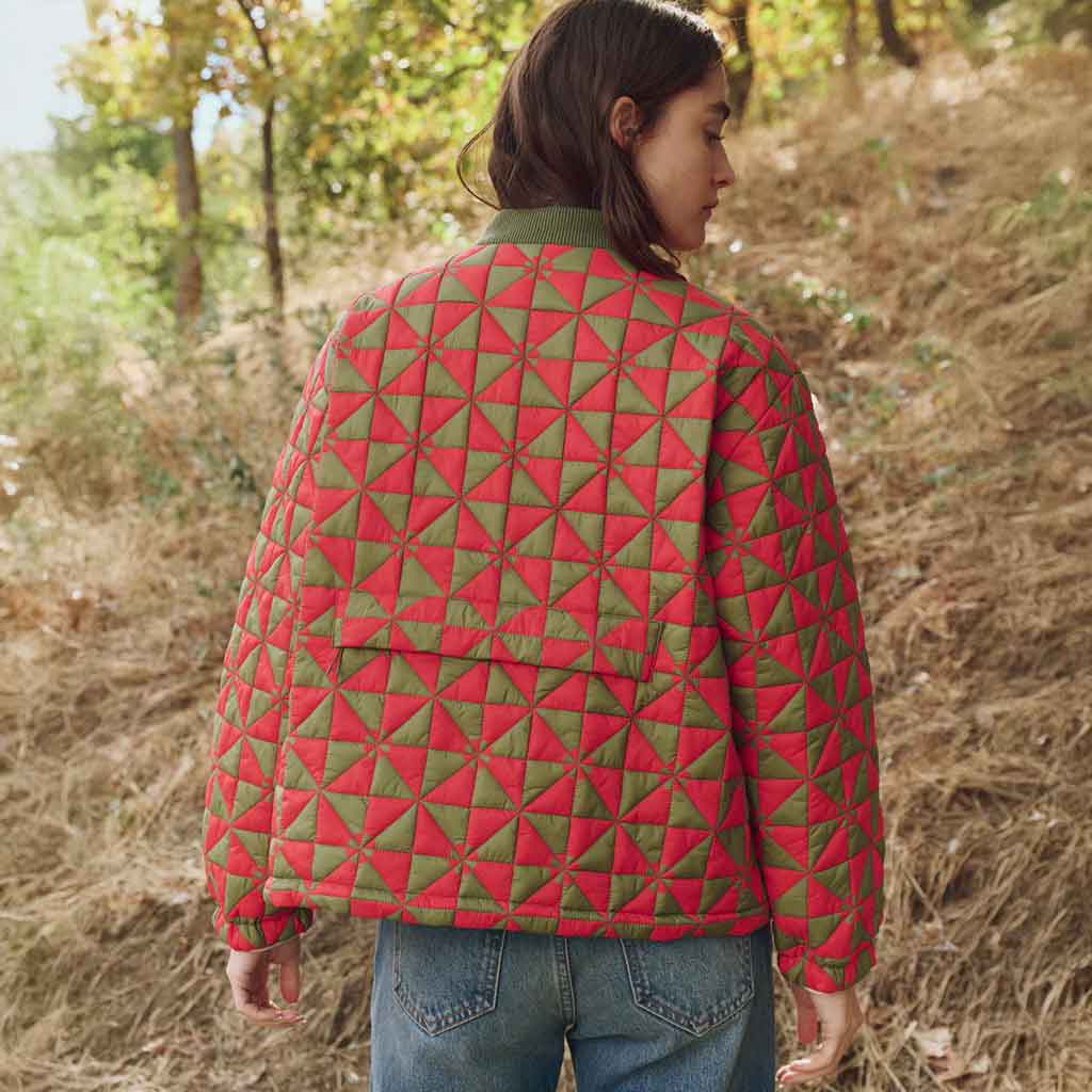 Quilted Puffer Jacket - Vintage Army - re - souL