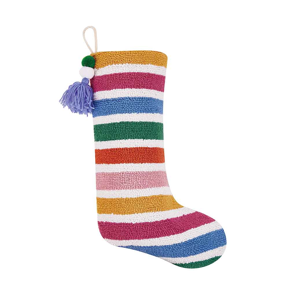 Rainbow Stripe Stocking W/Tassel - Peking HandiCraft - re - souL