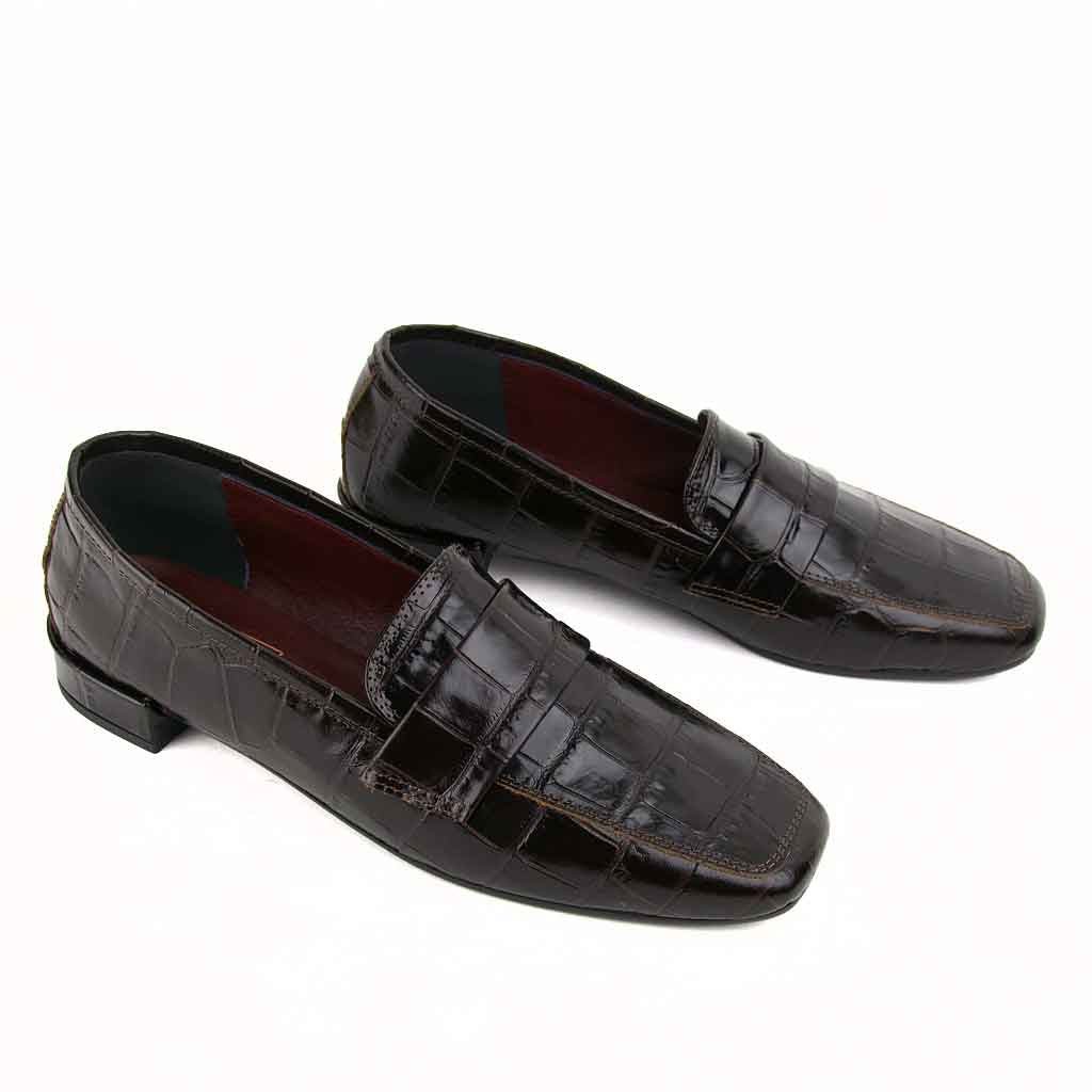 re - souL Ugo Loafer - Dk. Brown Croc Print - re - souL