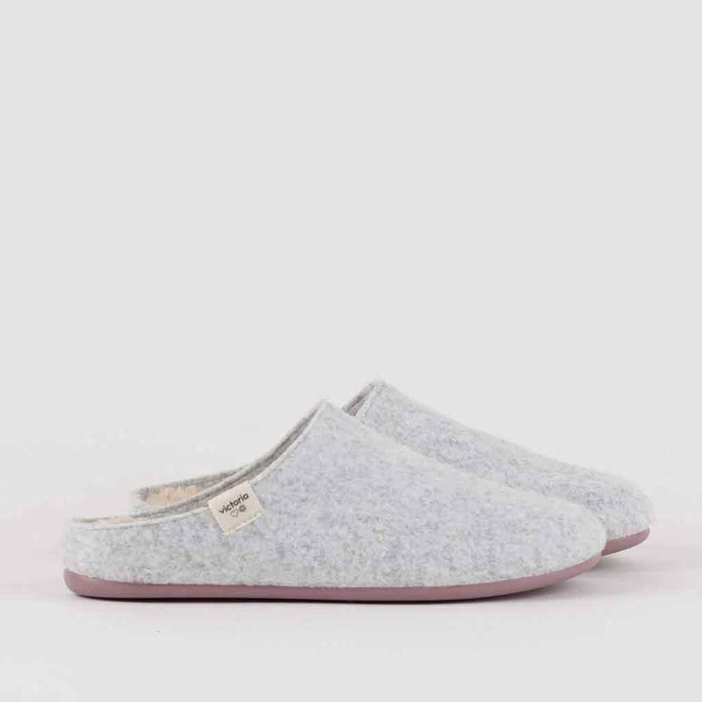 Recycled Wool Felt Slipper - Light Grey - re - souL