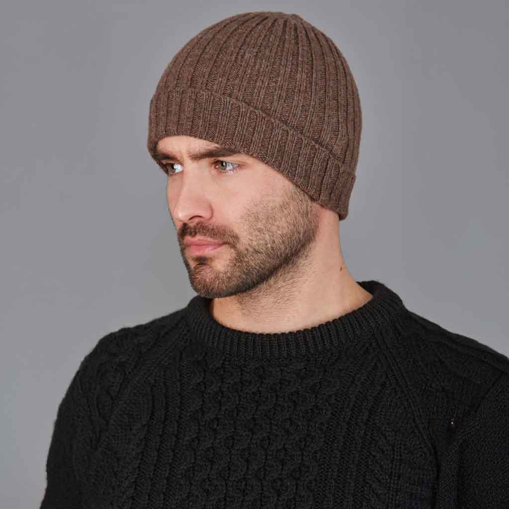 Lambswool Rib Beanie Tobacco