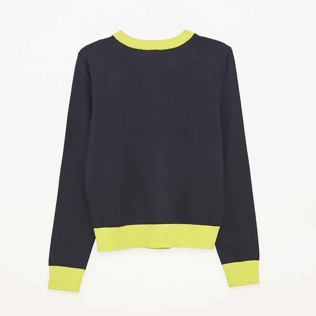 Saliu Crewneck Sweater - Navy/Lime - re - souL