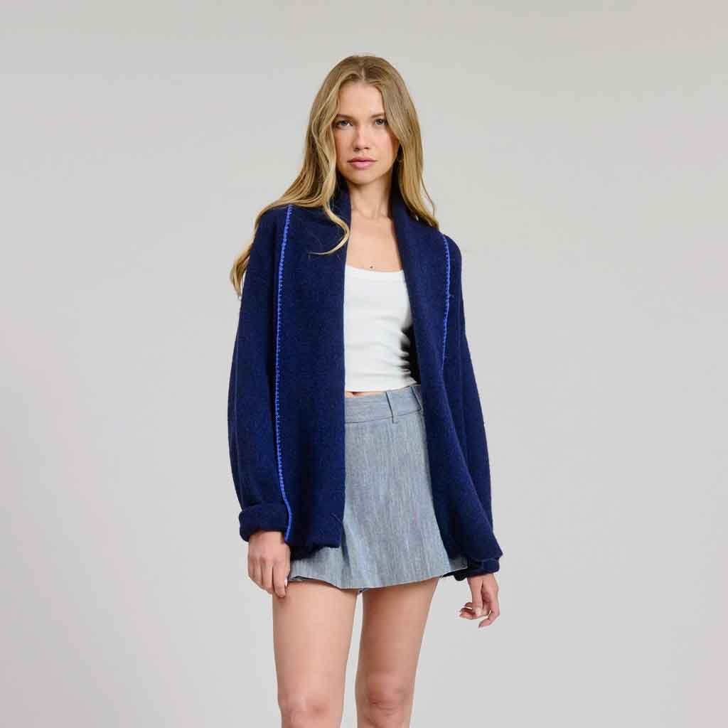 Sardine Cardigan - Navy - re - souL
