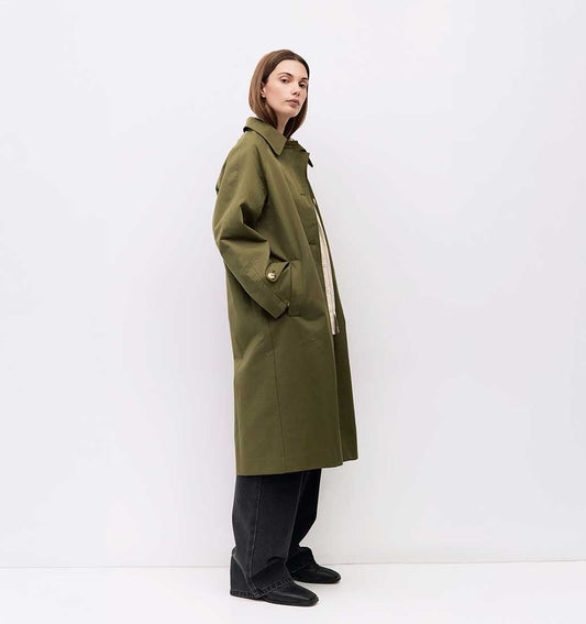 Serena Long Coat - Olive - re - souL